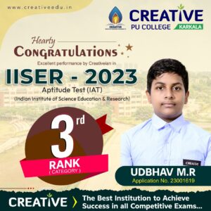 Creative Student Qualified in IISER Aptitude Test 2023